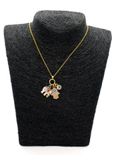 Load image into Gallery viewer, Elephant Hamsa Multi Charm Good Luck Gold Necklace