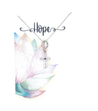 Load image into Gallery viewer, Cross Silver Necklace on Hope Card