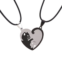 Load image into Gallery viewer, Cats Heart Jigsaw Necklace