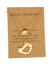 Load image into Gallery viewer, Bird Fiends Necklace Best Friend Wish Card