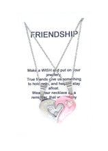Load image into Gallery viewer, Pink Heart Puzzle Necklace Heart on Friendship Wish Card