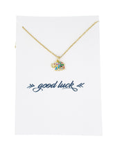 Load image into Gallery viewer, Elephant Necklace with Multicolored Zirconia