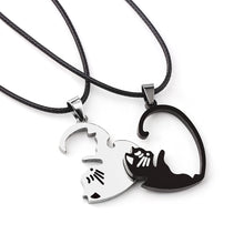Load image into Gallery viewer, Cats Heart Jigsaw Necklace