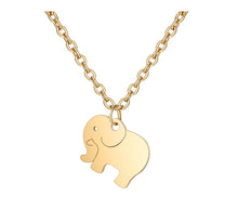 Load image into Gallery viewer, Good Luck Elephant Gold Stainless Steel Necklace Wish Card