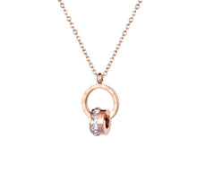 Load image into Gallery viewer, Roman Numbers Necklace Pendant with Cubic Zirconia