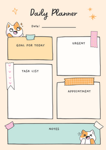Beige Cute Daily Planner