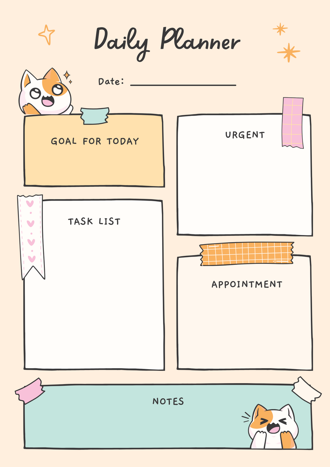 Beige Cute Daily Planner
