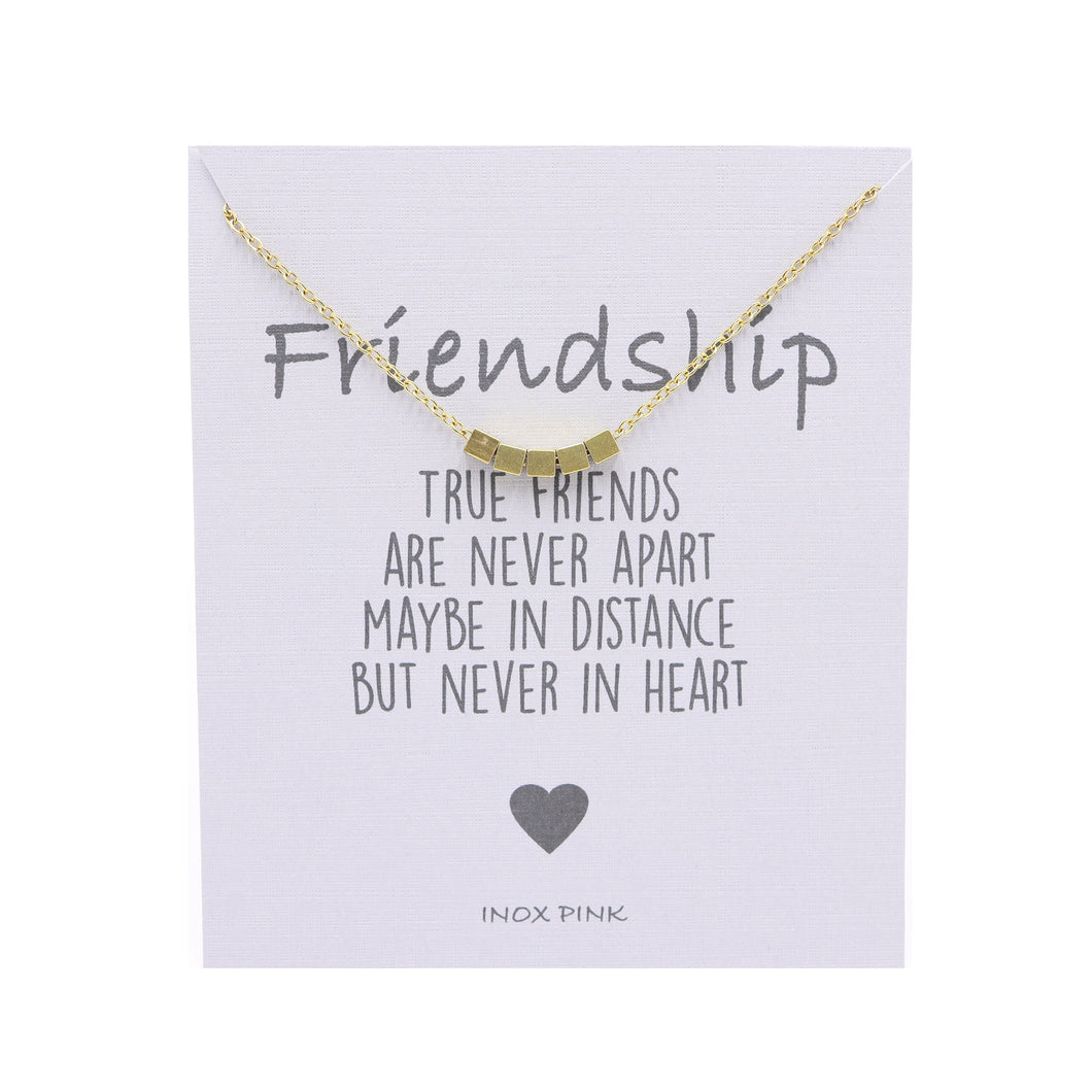 Cube Pendant Necklace on Friendship Wish Card