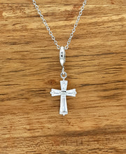 Load image into Gallery viewer, Cross Silver Necklace on Hope Card
