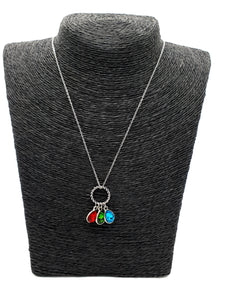 Rainbow  Teardrop Charm Necklace