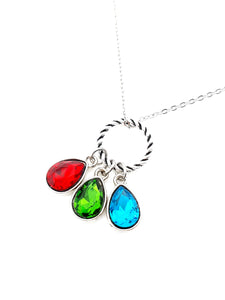 Rainbow  Teardrop Charm Necklace