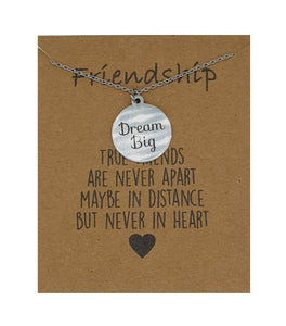 Dream Big Pendant Necklace on Friendship Wish Card