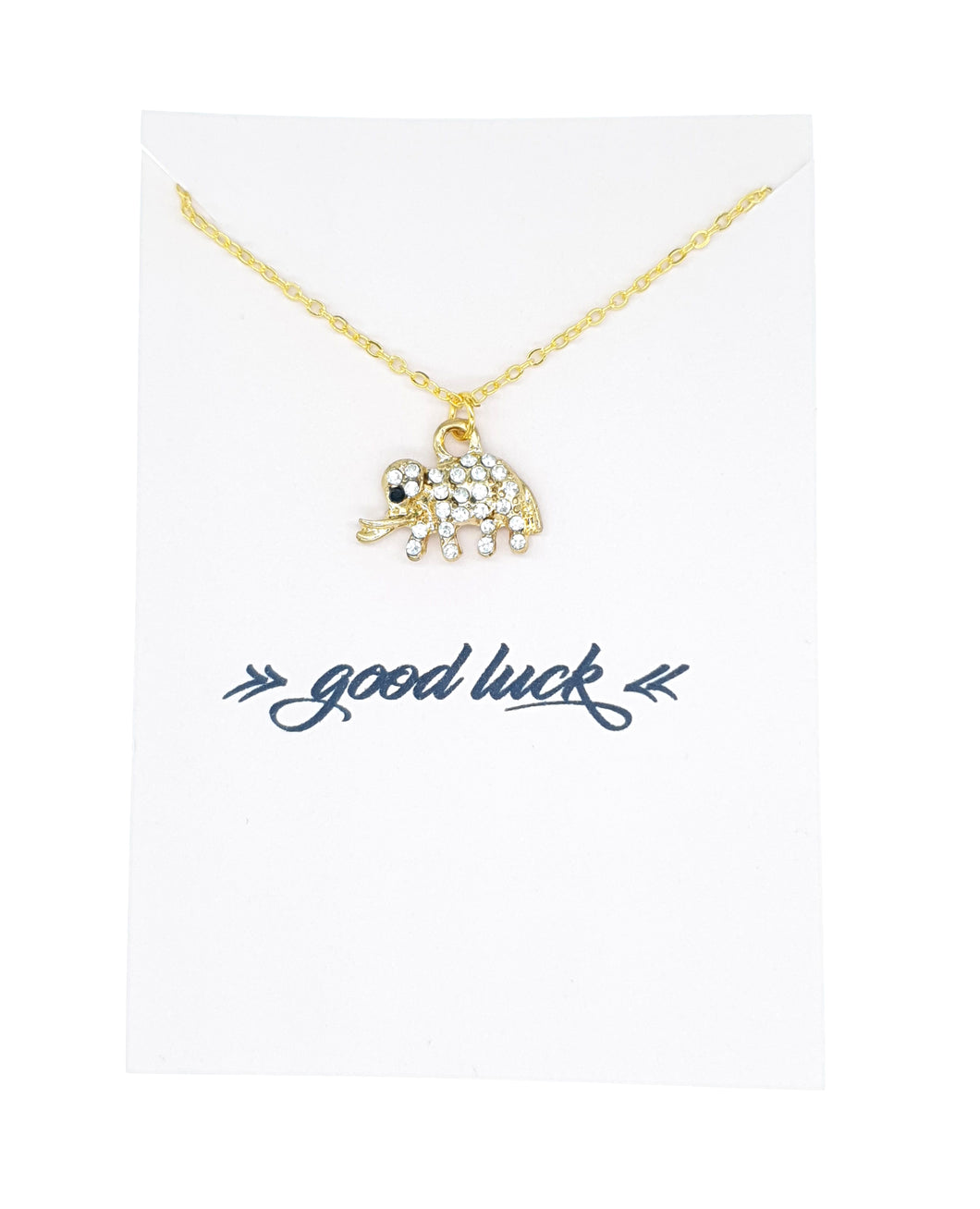 Elephant Necklace Pendant Good Luck Card